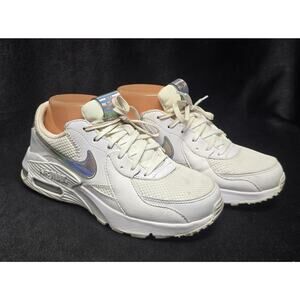 Nike Air Max White & Silver Iridescent Excee Sneakers Running Shoes